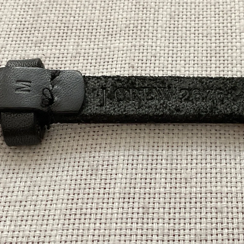 J.Crew Skinny Black Leather Studded Belt Size M - Picture 7 of 15